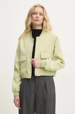 Answear Lab geaca bomber femei, culoarea verde, de tranzitie