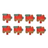 Cumpara ieftin Set 12 ornamente Trenulet lemn cu clema 4x1x3 cm