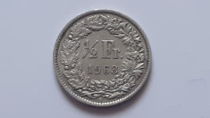 Elvetia , 1/2 Franc 1963 foto