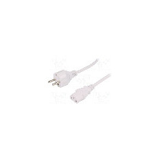 Cablu alimentare AC, 1.8m, 3 fire, culoare alb, CEE 7/7 (E/F) mufa, IEC C13 mama, LIAN DUNG -