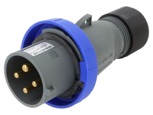 Conector AMPHENOL alimentare AC trifazate IP&amp;S 32A 250V mufă 4 pini IP67