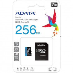 Card de memorie ADATA Premier, MicroSDXC, 256GB, UHS-I, Class 10