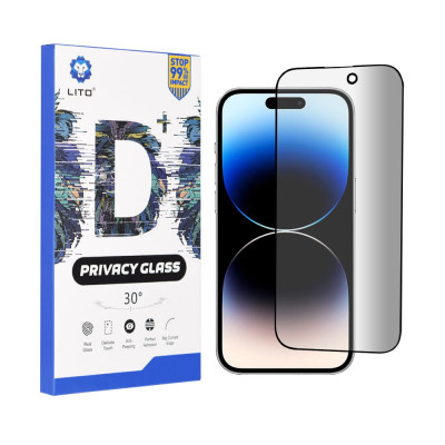 Folie pentru iPhone 14 Pro Lito D+ Privacy Glass Negru foto