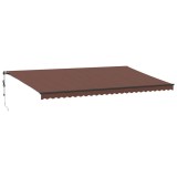Cumpara ieftin Copertina retractabila automat, maro, 600x350 cm