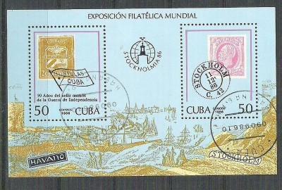 Cuba 1986 UPU, perf. sheet, used AA.077 foto