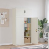 Fișet metalic vidaXL alb 90x40x180cm, 3 rafturi reglabile, dulap birou oțel, depozitare sigură dosare