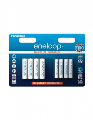 Acumulatori Panasonic Eneloop AA R6 1900mAh + AAA R3 750mAh 1,2V Ni-MH BK-KJMCCE/44E foto