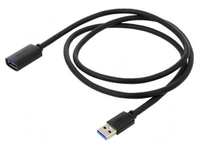 Cablu USB 3.0 A-A 1m negru foto