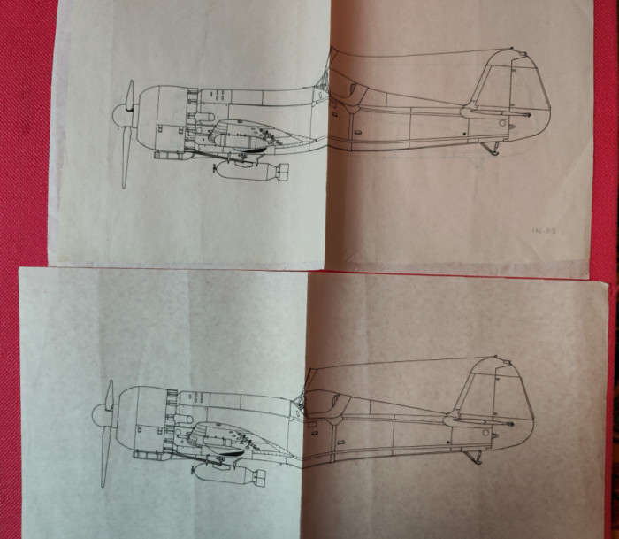 7 planse cu schita avionului de vanatoare IAR 80 si IAR 81