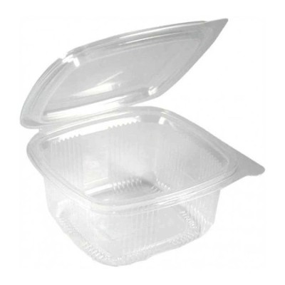 Caserola Plastic cu Capac Incorporat, 500ml, Set 100 buc foto