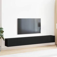 vidaXL Set comodă TV 3 pcs Stejar negru 80 x 30 x 30 cm Lemn compozit