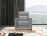 Fotoliu cu recliner Barano, Gri , piele naturala