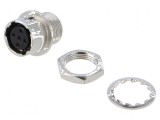 Conector circular HR10 push-pull soclu 2A argintat pentru lipire