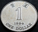 Cumpara ieftin Moneda 1 DOLAR - HONG KONG, anul 1994 *cod 2128, Asia