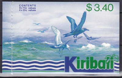 DB1 Fauna Pasari carnet Kiribati booklet 1985 4 x 55 c. + 8 x 15 c. MNH foto