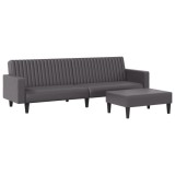 Set de canapele, 2 piese, gri, piele ecologica