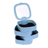 Organizator bijuterii cu oglinda, 4 setare, plastic ABS, Albastru, General