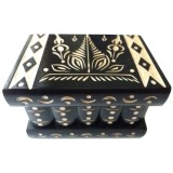 Cutie puzzle cu cheie ascunsa mic pentru bijuterie decoratiune negru