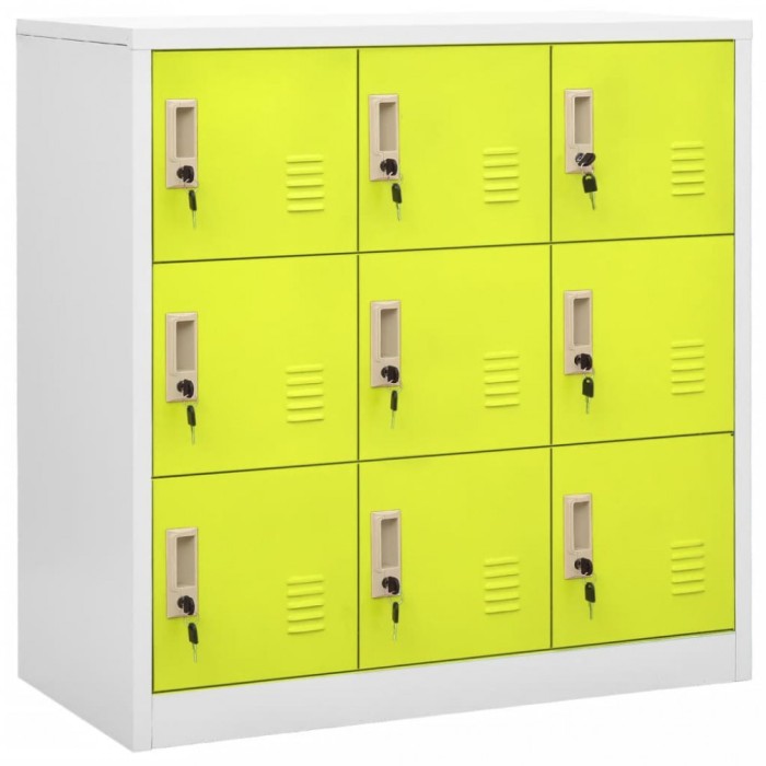 Gossi dulap de vestiar, gri deschis si verde, 90x45x92,5 cm, otel