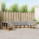 vidaXL Set de canapele de exterior cu pernă 10 pcs Alb și gri deschis 3389917