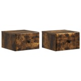 vidaXL Dulap de noapte suspendat 2 pcs Stejar fumuriu Lemn prelucrat 899116