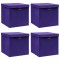 vidaXL Cutii depozitare cu capace 4 buc. violet, 32x32x32 cm, textil