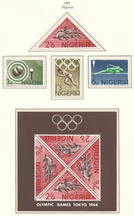 Nigeria 1964 Mi 156/59 + bl 4 MNH - JO Vara, Tokyo