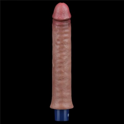 Vibrator Reincarcabil Real Softee, Brun Deschis, 24 cm foto