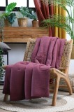 Cumpara ieftin Patura Coline 125x150cm, Culoare Visiniu, 100% Bumbac