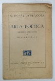 ARTA POETICA de Q. HORATIUS FLACCUS , traducere in metrul original de DAVID POPESCU , 1936, PREZINTA SUBLINIERI SI URME DE UZURA
