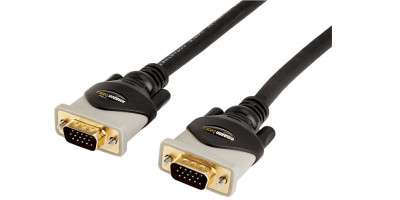 Cablu VGA la VGA de 3 metri Amazon Basics pentru monitor, computer personal, negru - RESIGILAT foto