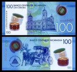 NICARAGUA █ bancnota █ 100 Cordobas █ 2014 █ P-212 █ POLYMER █ UNC █ necirculata