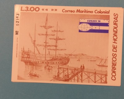 HONDURAS 1988 EXFILHON - COLIŢĂ MNH IMPERF. foto