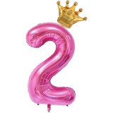 Balon din Folie Metalizata Cyrax, Roz Cifra 2