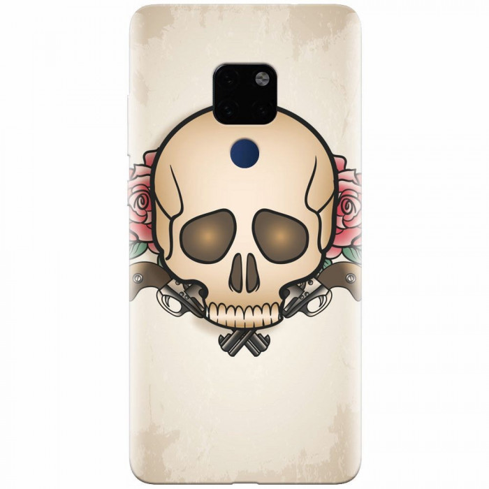 Husa silicon pentru Huawei Mate 20, Skulls And Roses