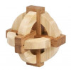 Joc logic IQ din lemn bambus in cutie metalica-1, Fridolin