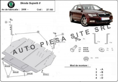 Scut metalic motor Skoda Superb 2 II fabricata in perioada 2008 - 2011 APS-27,183 foto