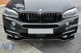 Spoiler Maxton Design potrivit pentru bara de protectie frontala pentru BMW X5 F15 cu pachet M 2013-2018, lac negru Performance AutoTuning