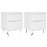 Cumpara ieftin Noptiere, 2 buc., alb, 40x35x50 cm, lemn compozit