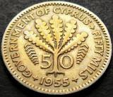 Cumpara ieftin Moneda exotica 50 MILS - CIPRU, anul 1955 * cod 529, Europa