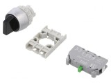 Comutator Rotativ 22mm Negru IP65 2 POZ 2NO