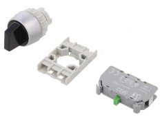 Comutator Rotativ 22mm Negru IP65 2 POZ 2NO