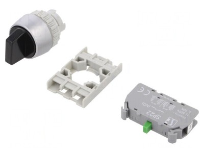 Comutator Rotativ 22mm Negru IP65 2 POZ 2NO foto