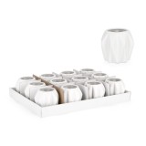 Cumpara ieftin Set 12 vaze flori ceramica alba Jaymi &Oslash;10x10h