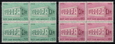 SAN MARINO 1969 - Timbre EUROPA/ serie completa in blocuri MNH foto