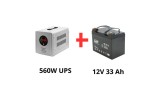 Qoltec Alimentare ne&icirc;ntreruptibilă pentru pompe de circulație 560W + acumulator 33Ah
