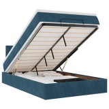 Cumpara ieftin Cadru de pat otoman cu saltea Albastru inchis 120x200cm catifea