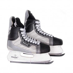 Patine gheata Maxtar, marimea 40, PVC/poliester, tip hockey, Negru/Gri foto