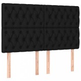 Tablii de pat, 4 buc, negru, 80x7x78/88 cm, textil