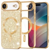 Husa premium iPhone 17 Air Asteroid GSM Luxury Glitter MagSafe, auriu